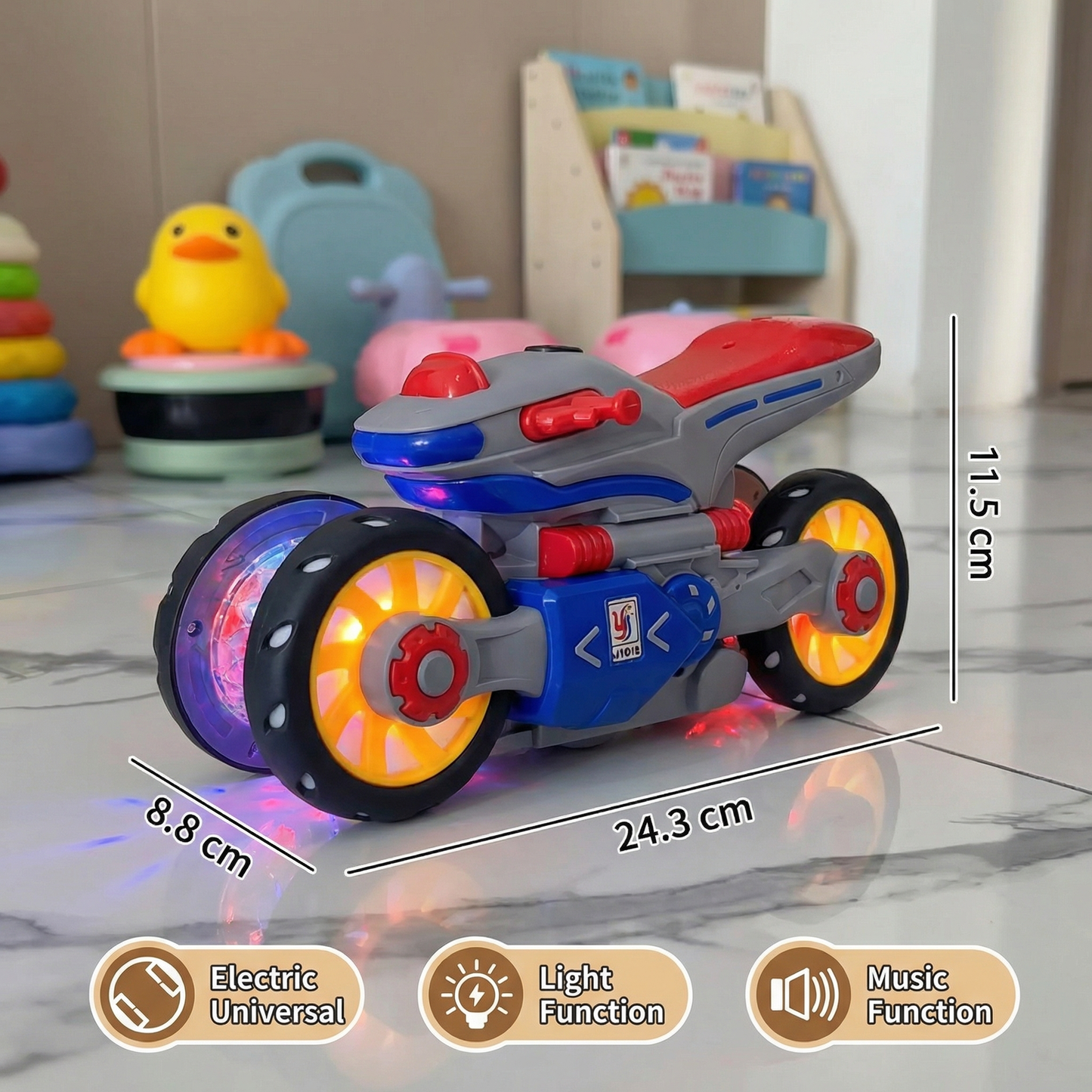 Glowing and Dancing Music Motorcycle