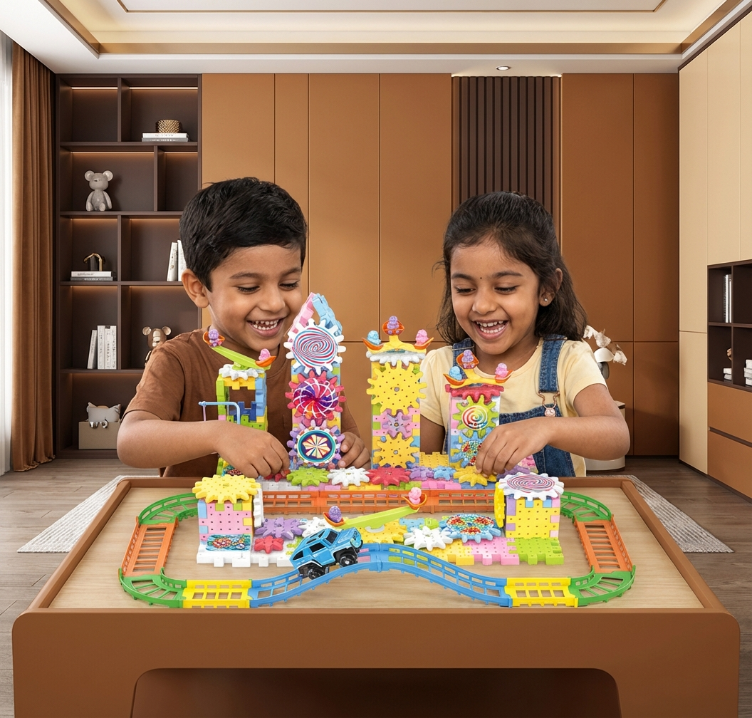 Rotating Montessori Gear Building Block Toy