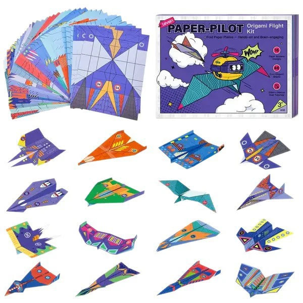 Origami Paper Airplane Building Set with Instructions