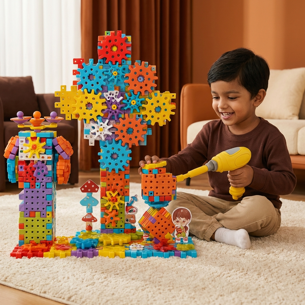 Montessori 3D Gear and Puzzle Pieces