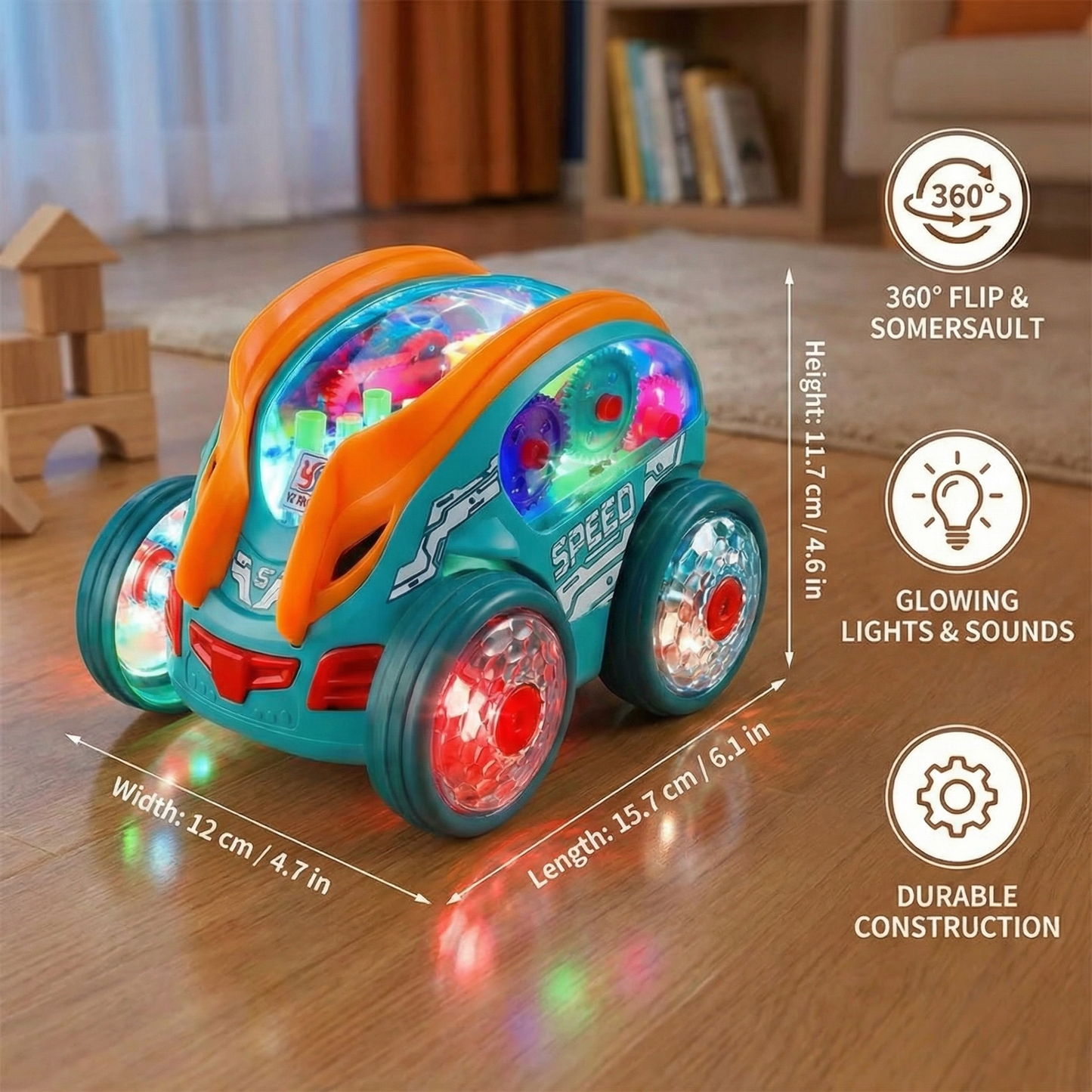 Light-Up Somersault Toy Car
