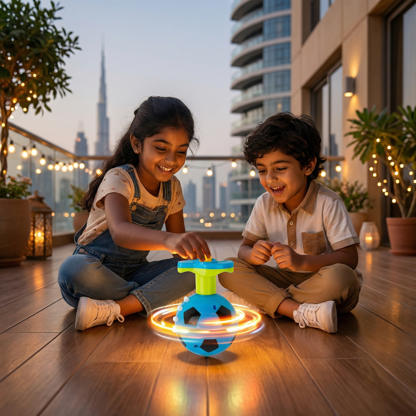 Glowing LED Soccer Spinning Top