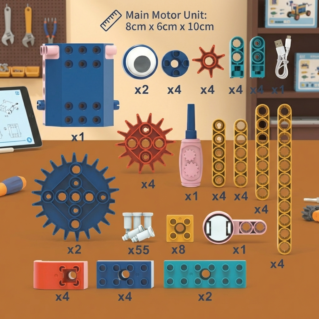 Science and Educational Building Blocks with Motor