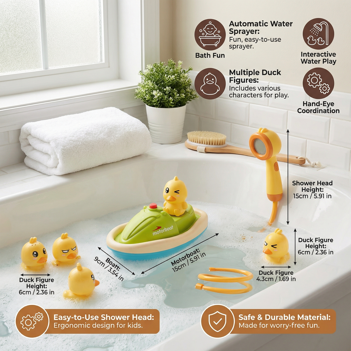 Duck Fountain Bath Toy with Shower Head