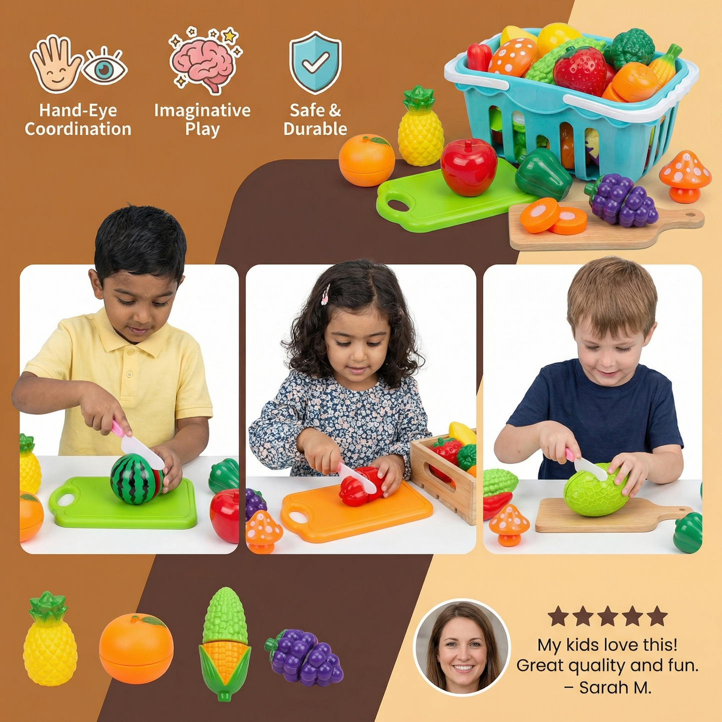 Fruit and Vegetable Cutting Playset