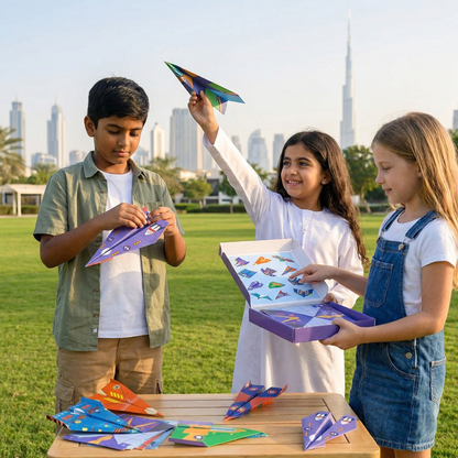 Origami Paper Airplane Building Set with Instructions