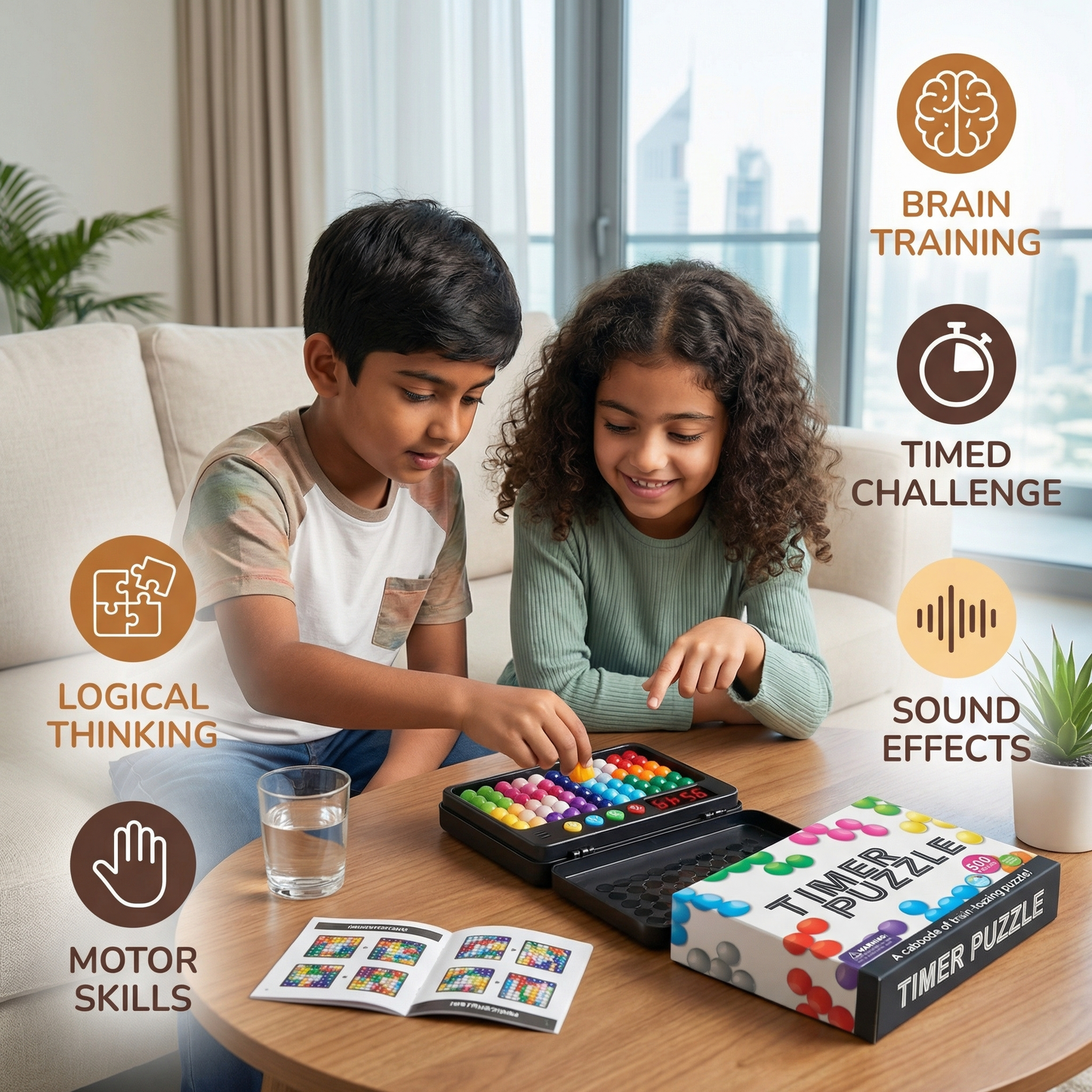 Logic Puzzle Game for Children – 500 Puzzles With Timer