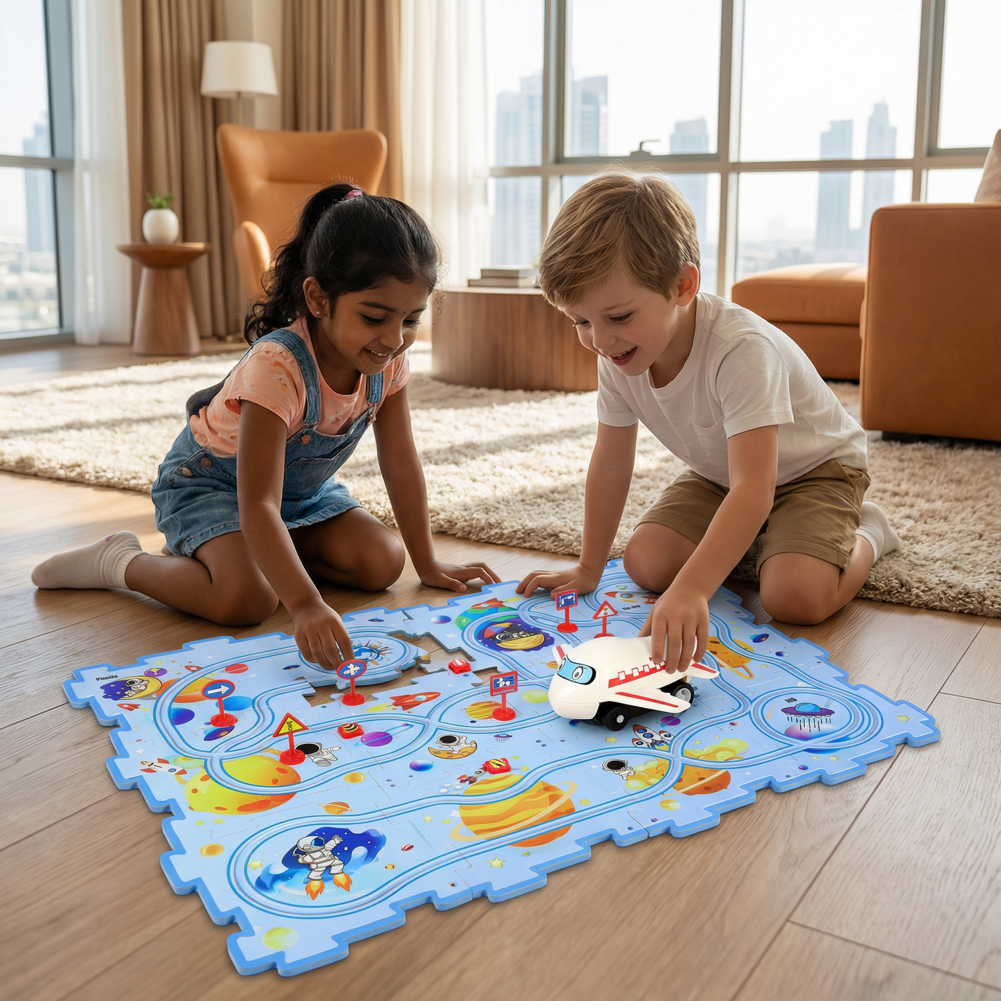 Puzzle Track Building Race