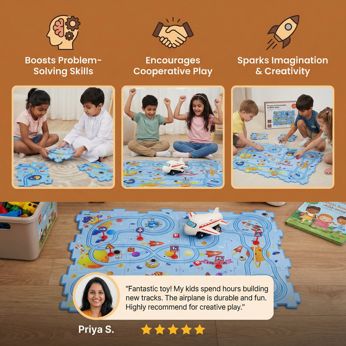 Puzzle Track Building Race