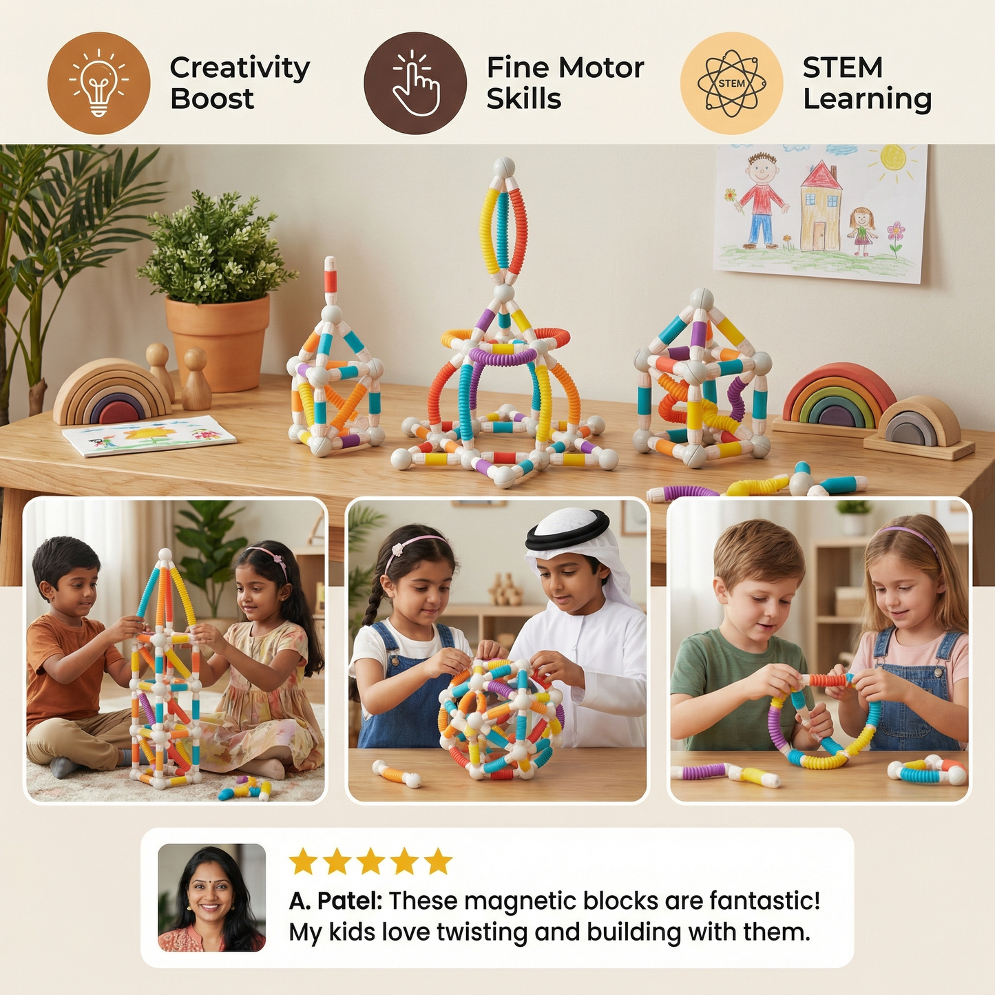 Montessori Mouldable Magnetic Building Blocks