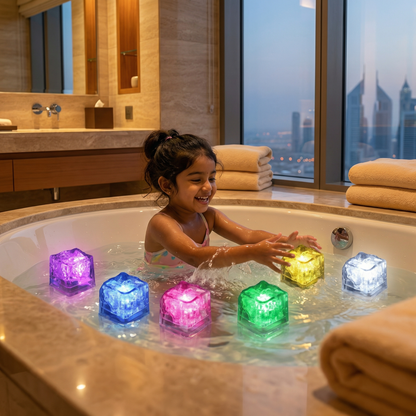 Glowing Bath Cube Toys for Kids – Set of 6