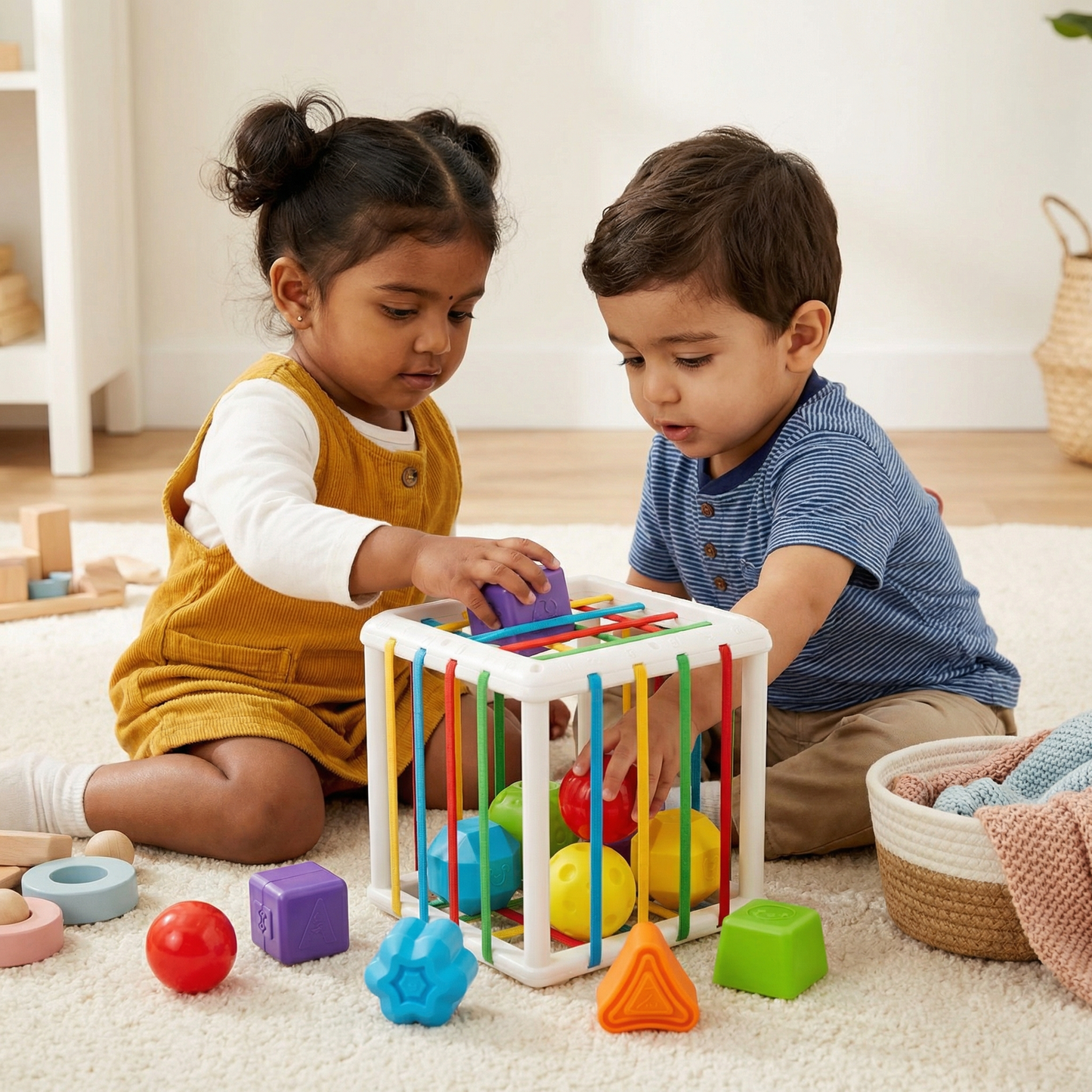 Montessori Shape Box – Sorting & Motor Skills Game