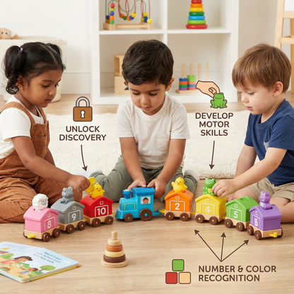 Montessori Farm Learning Train Toy for Kids