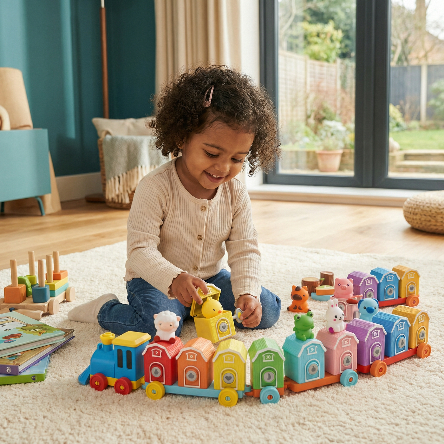 Montessori Farm Learning Train Toy for Kids