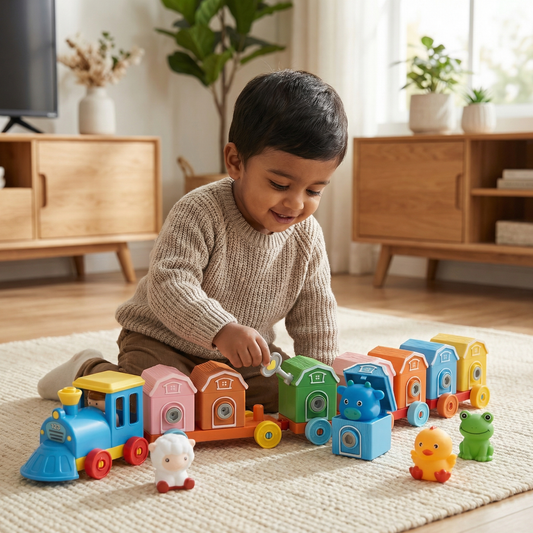 Montessori Farm Learning Train Toy for Kids