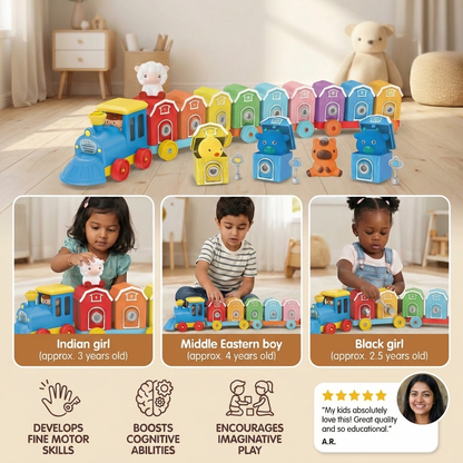 Montessori Farm Learning Train Toy for Kids