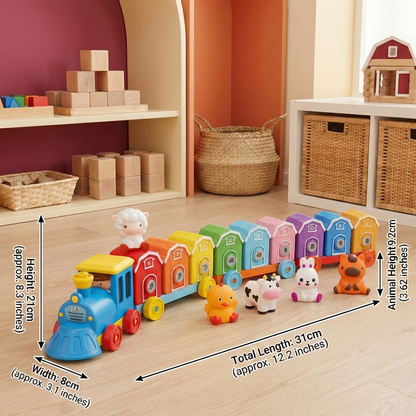 Montessori Farm Learning Train Toy for Kids
