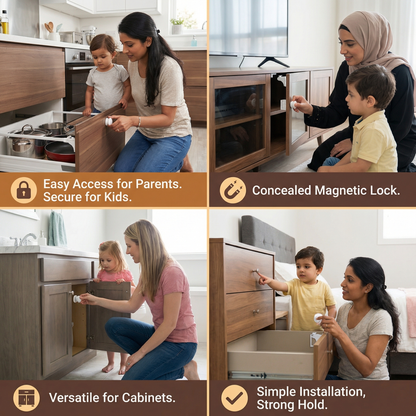 Magnetic Child Safety Cabinet and Door Set