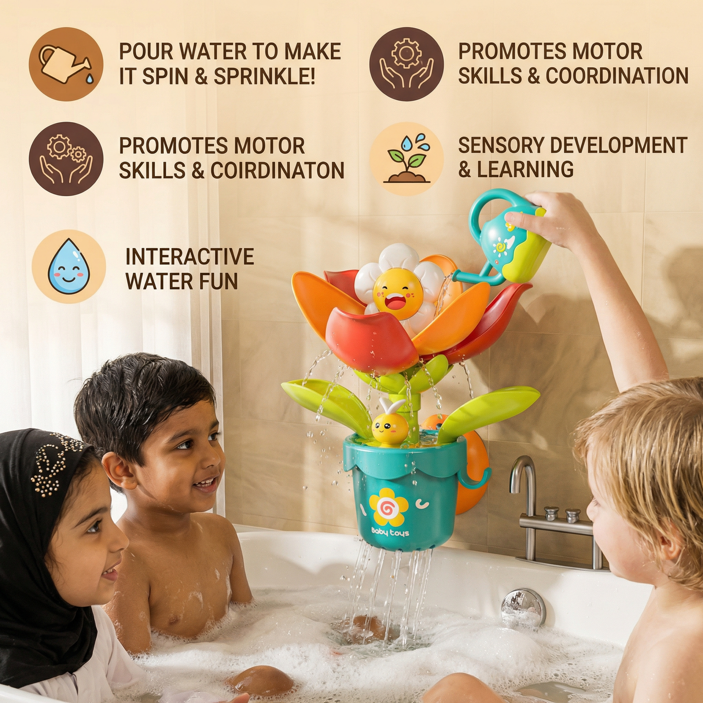 Flower Fun Bath Toy with Watering Can