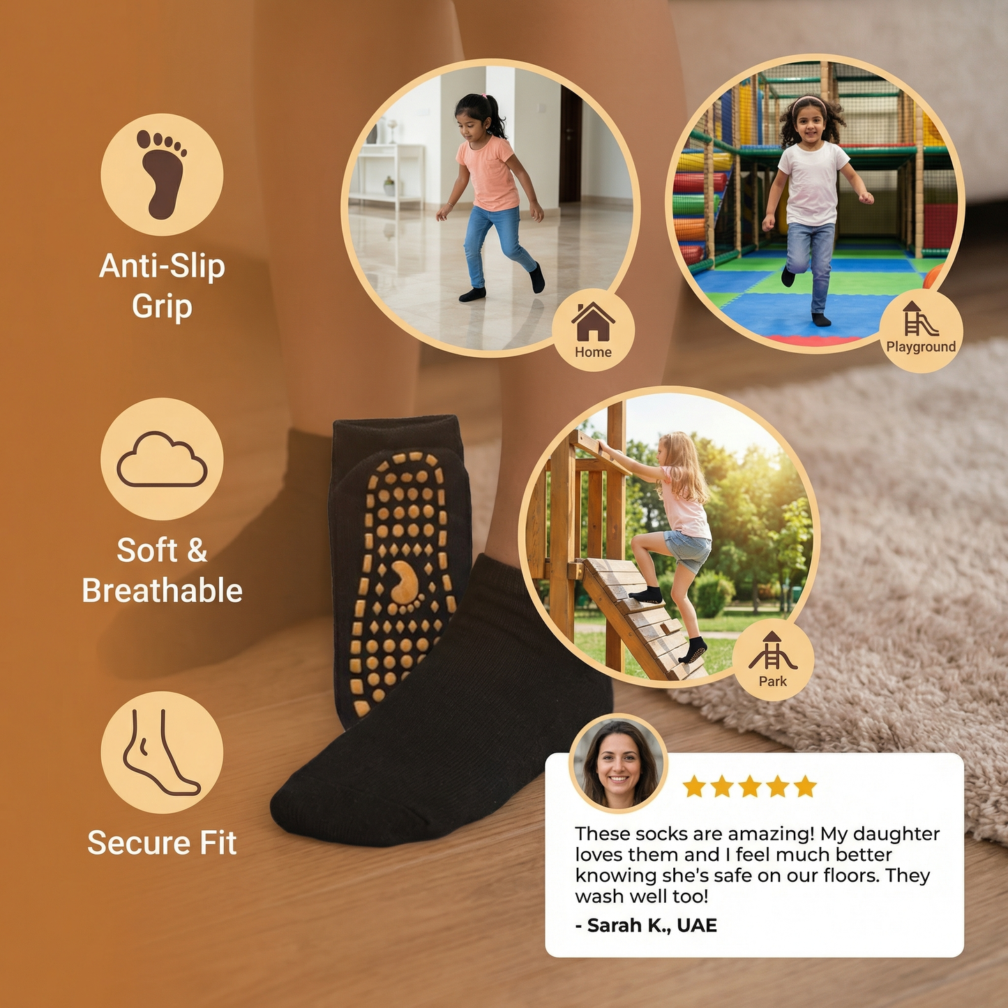 Safe Non-Slip Socks Shoes for Children