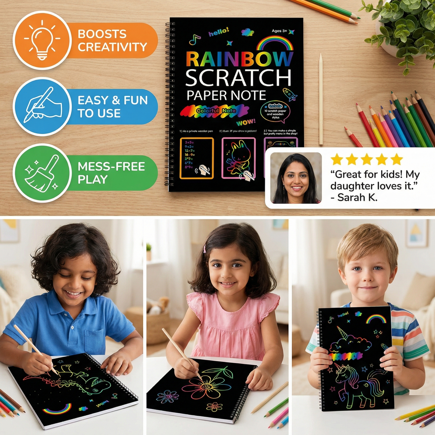 Magical Rainbow Scratch Paper