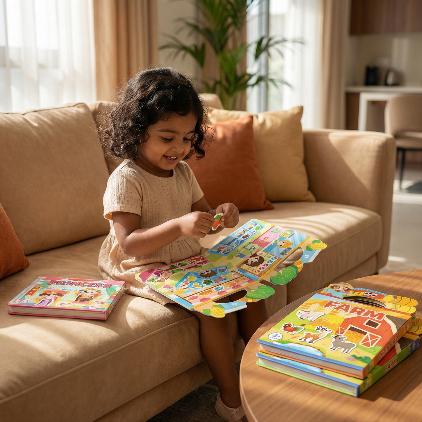 Reusable Montessori Sticker Books with Various Themed Worlds