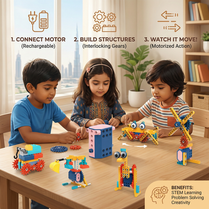 Science and Educational Building Blocks with Motor