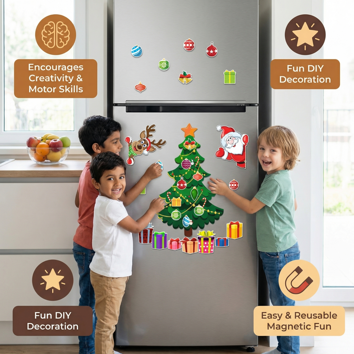 Christmas Montessori Magnetic Sticker Set for DIY Decoration