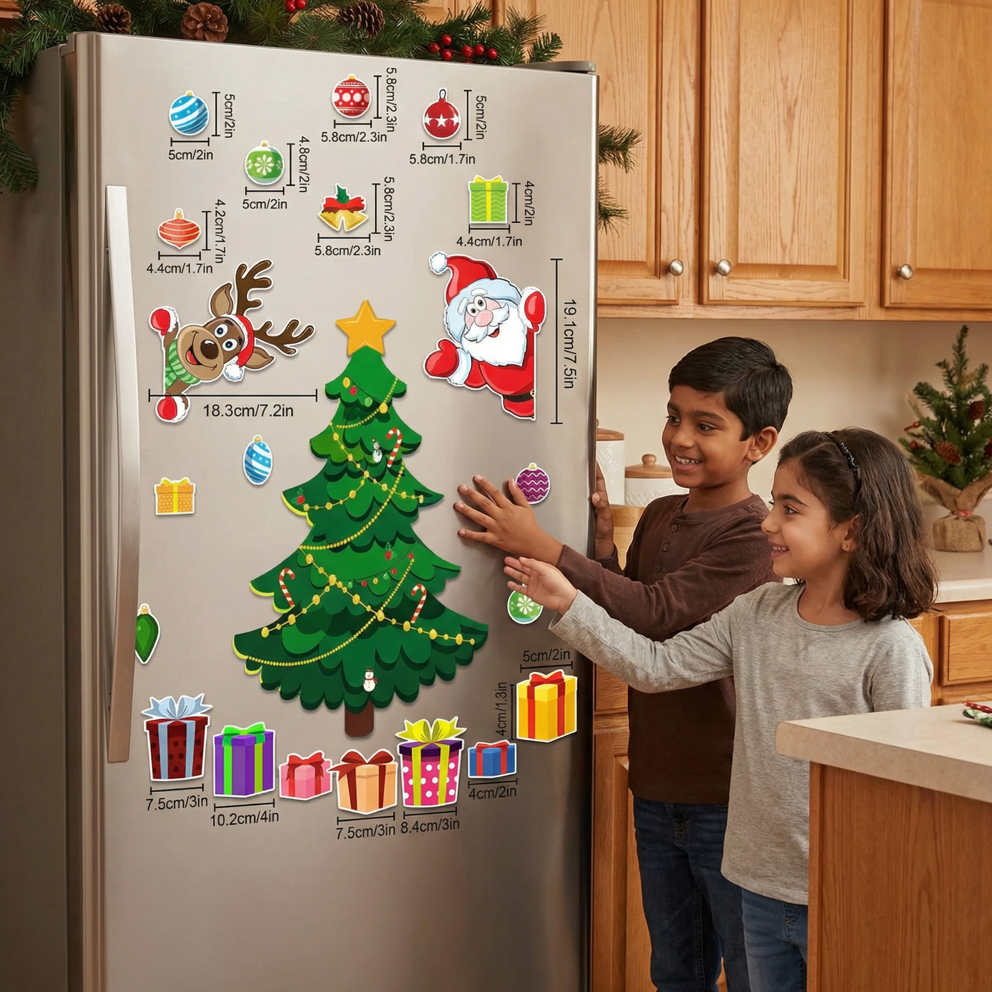 Christmas Montessori Magnetic Sticker Set for DIY Decoration