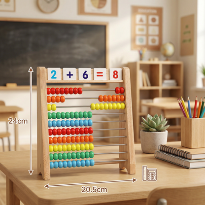 Wooden Abacus for Learning to Count and Calculate