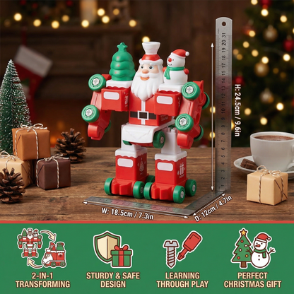2-in-1 Transforming Christmas Train and Santa Claus Robot
