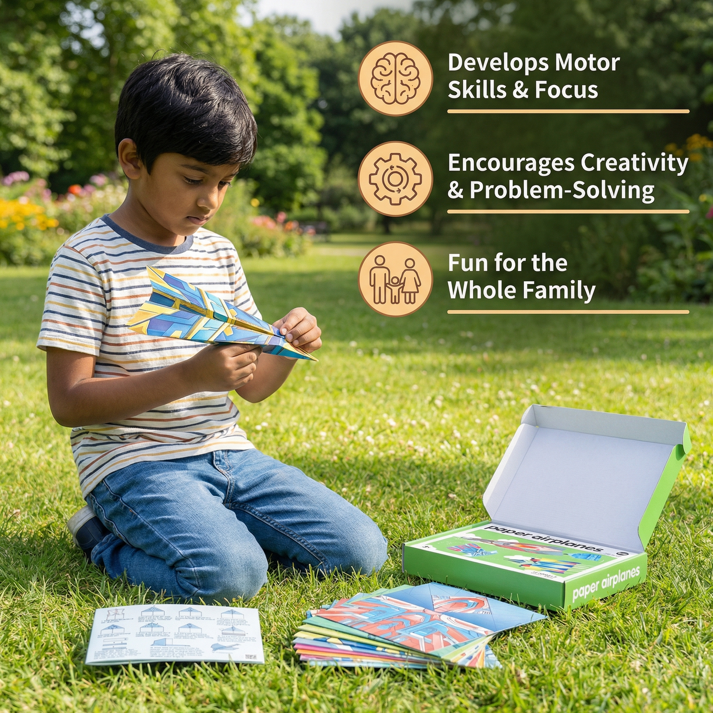 Paper Airplane Building Set with Instructions