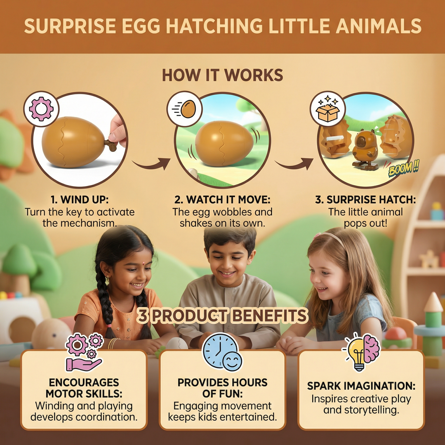 Surprise Egg Hatching Little Animals Children’s Toy