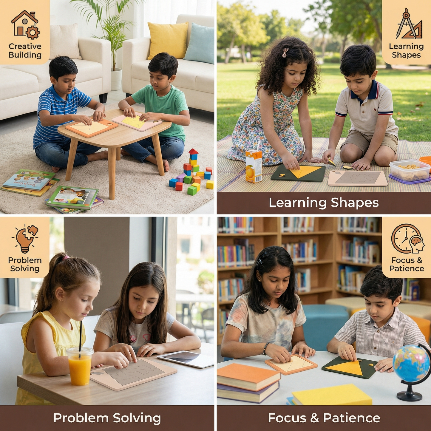 Wooden Tangram Puzzle Game