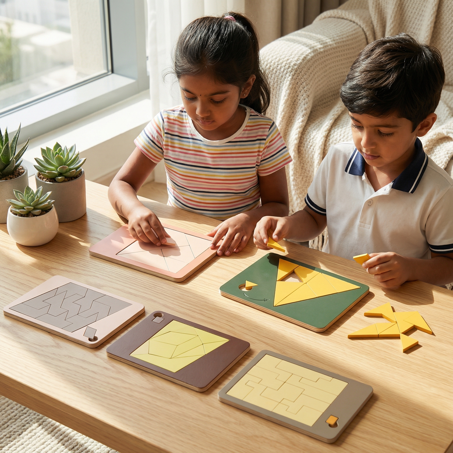 Wooden Tangram Puzzle Game