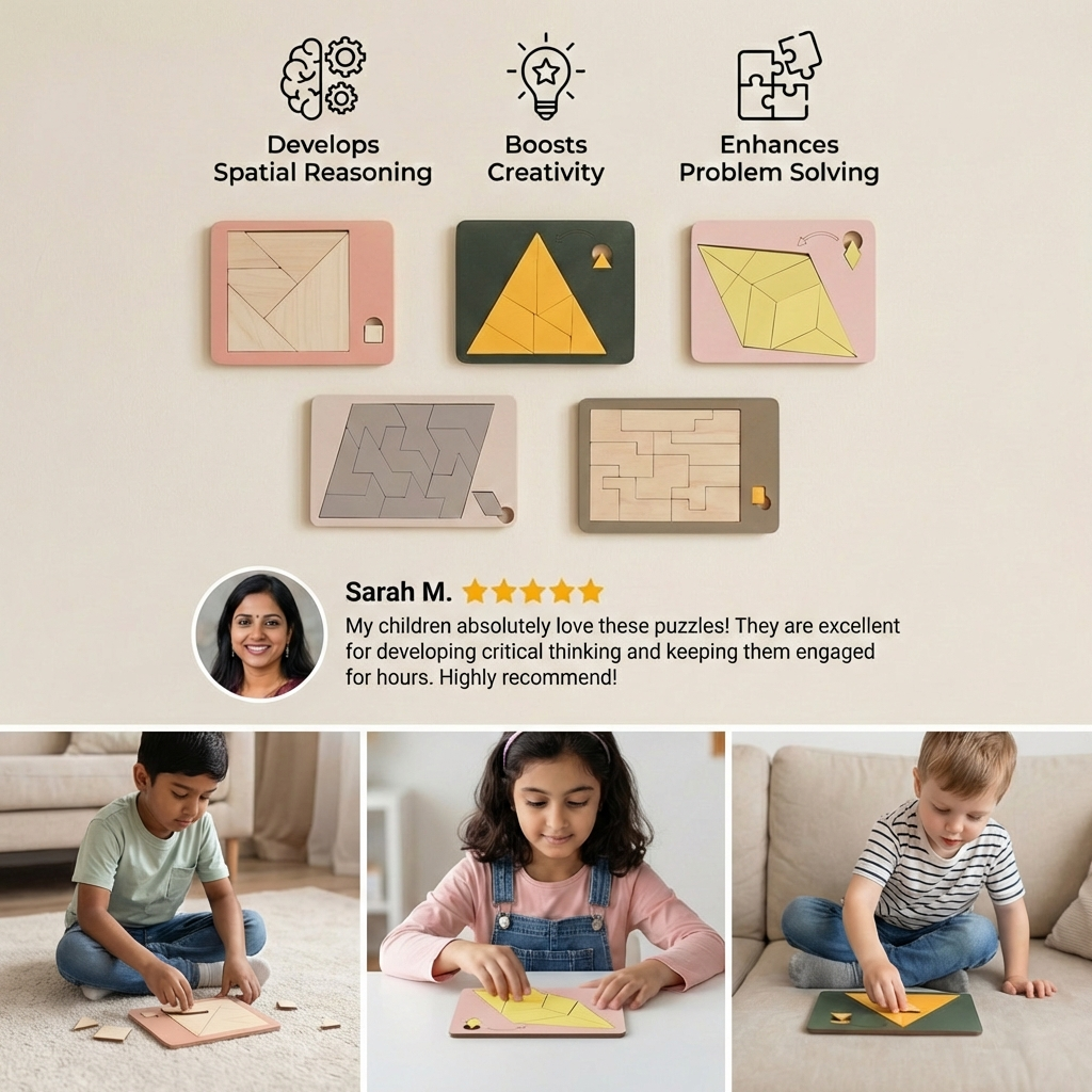 Wooden Tangram Puzzle Game