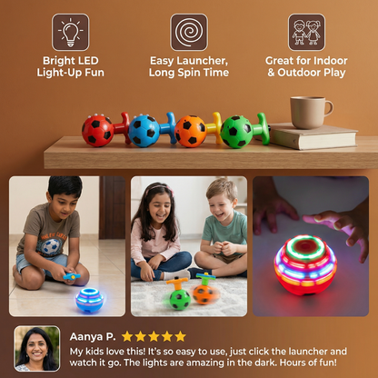 Glowing LED Soccer Spinning Top