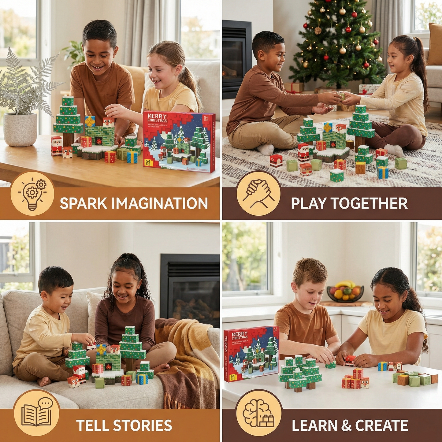 Christmas Magnetic Cube Building Blocks