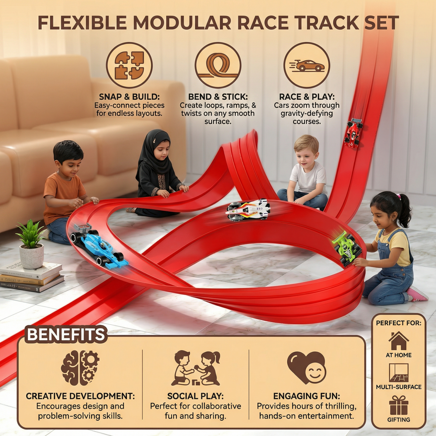 Flexible Modular Race Track Set