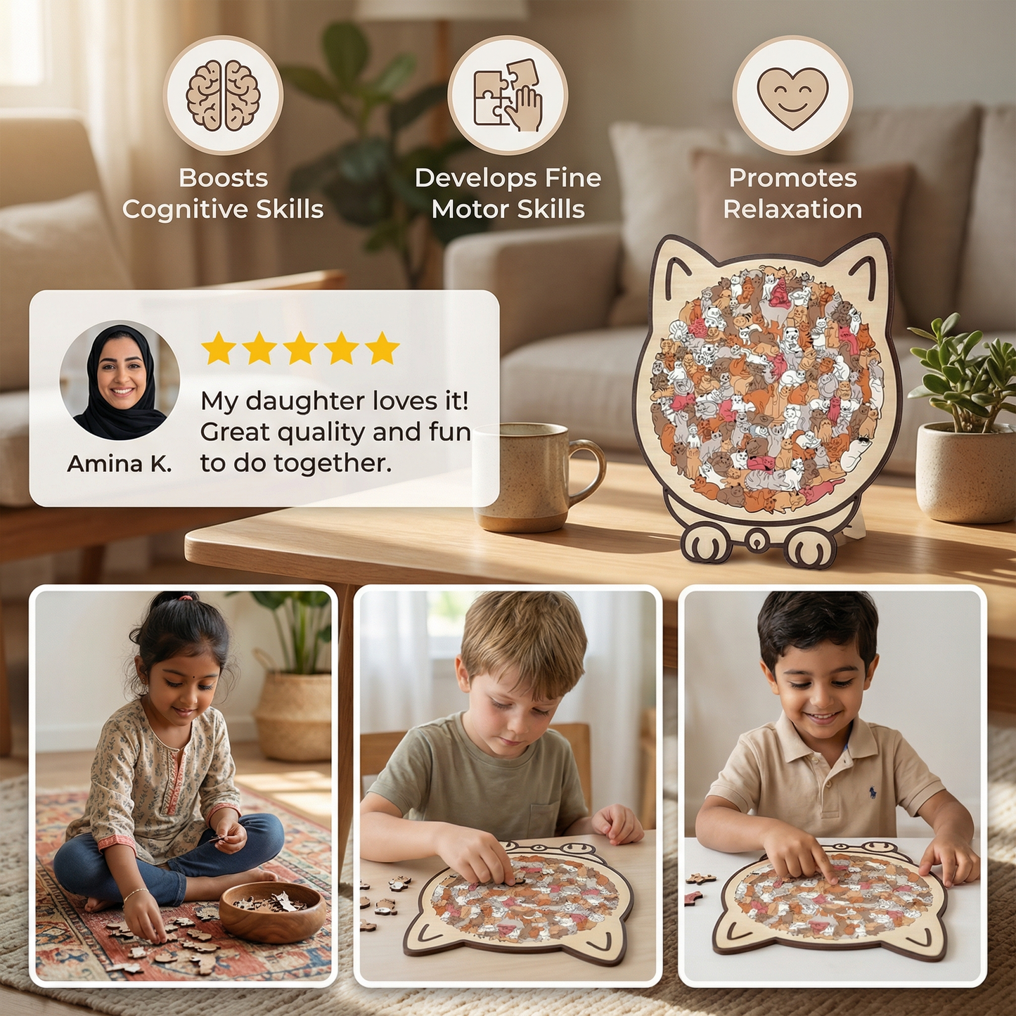 Wooden Cat Puzzle