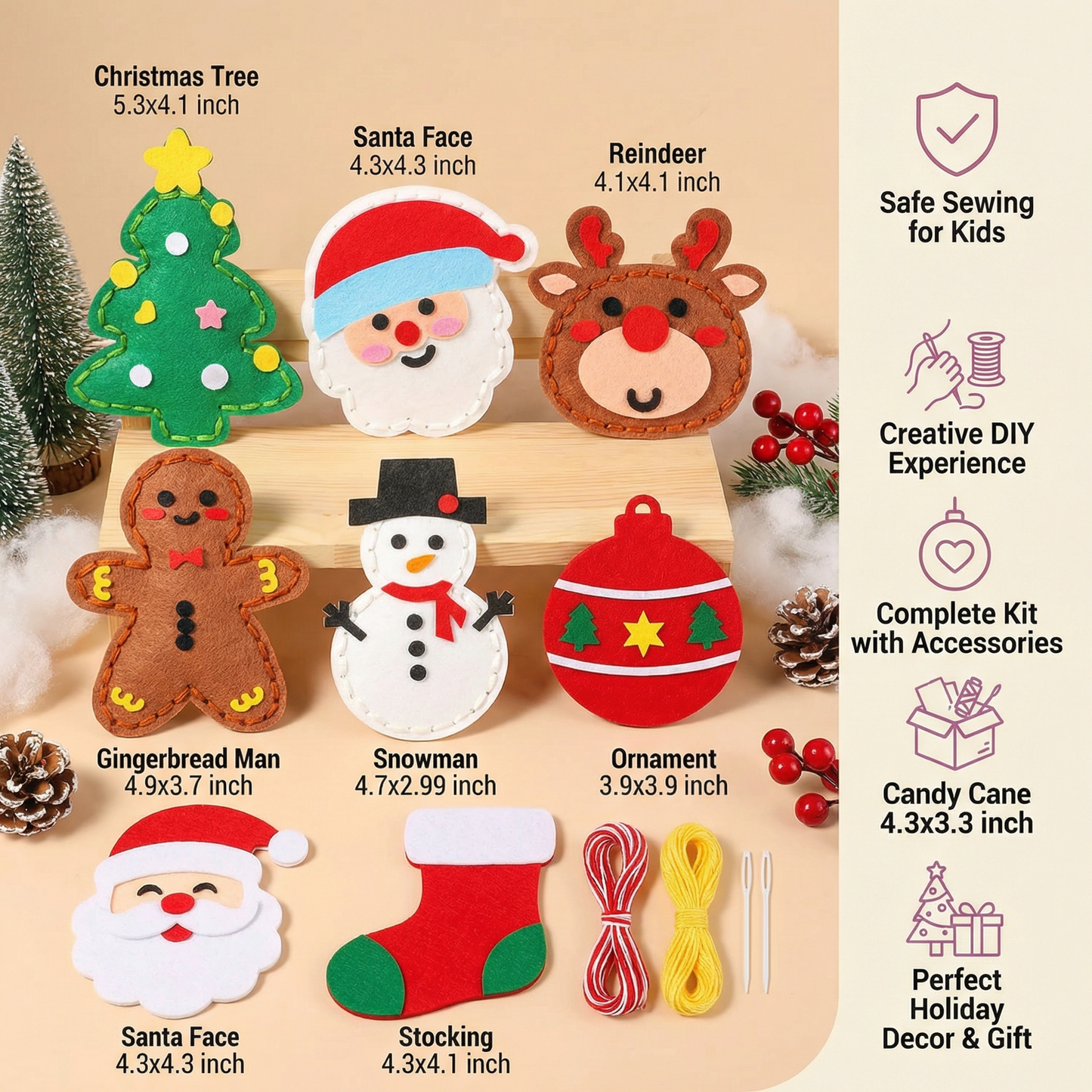 Safe Felt Christmas Craft Kit – DIY Fun for Kids