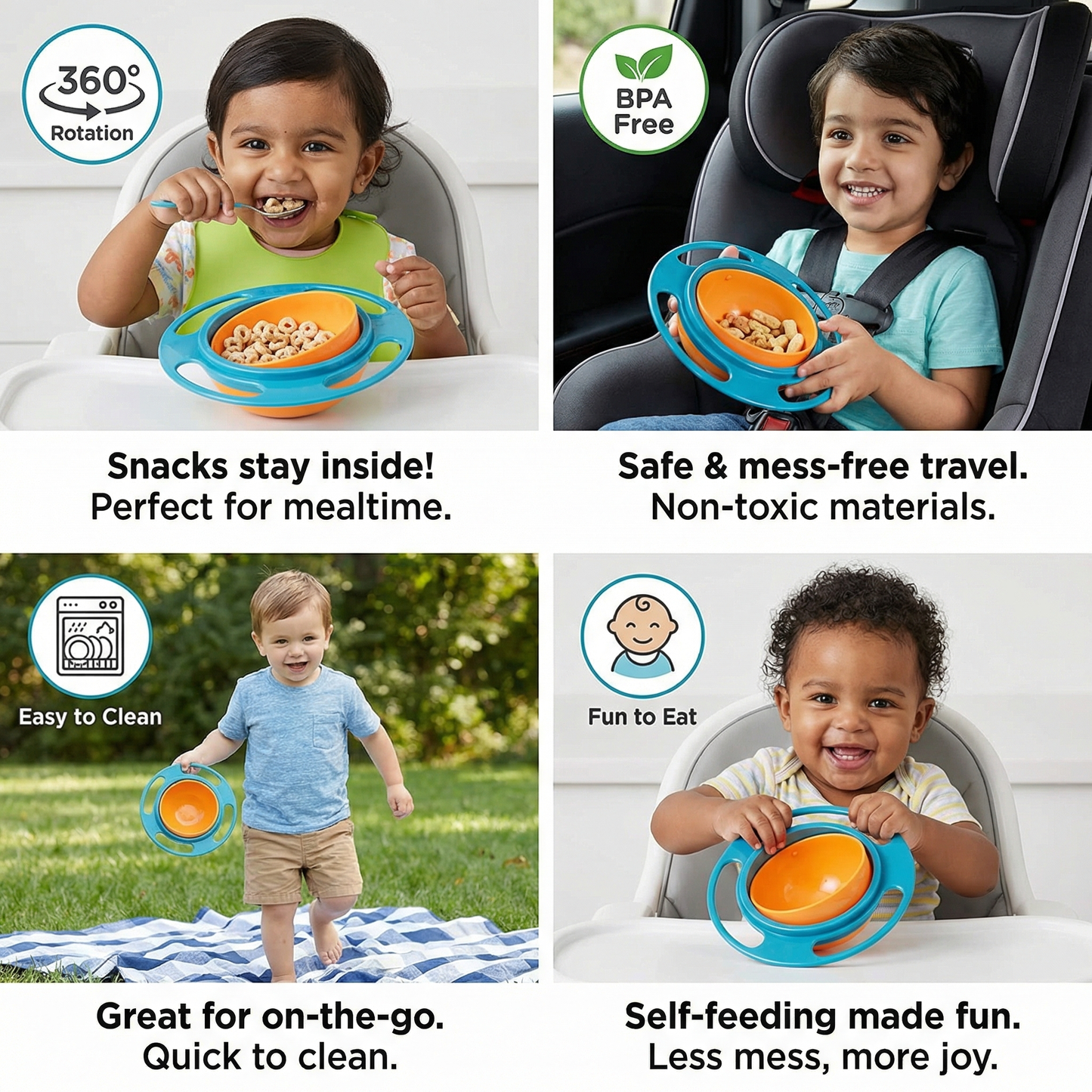Spill-Proof Baby Bowl – Mess-Free Eating