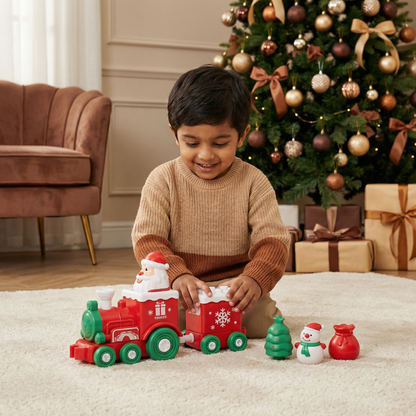 2-in-1 Transforming Christmas Train and Santa Claus Robot
