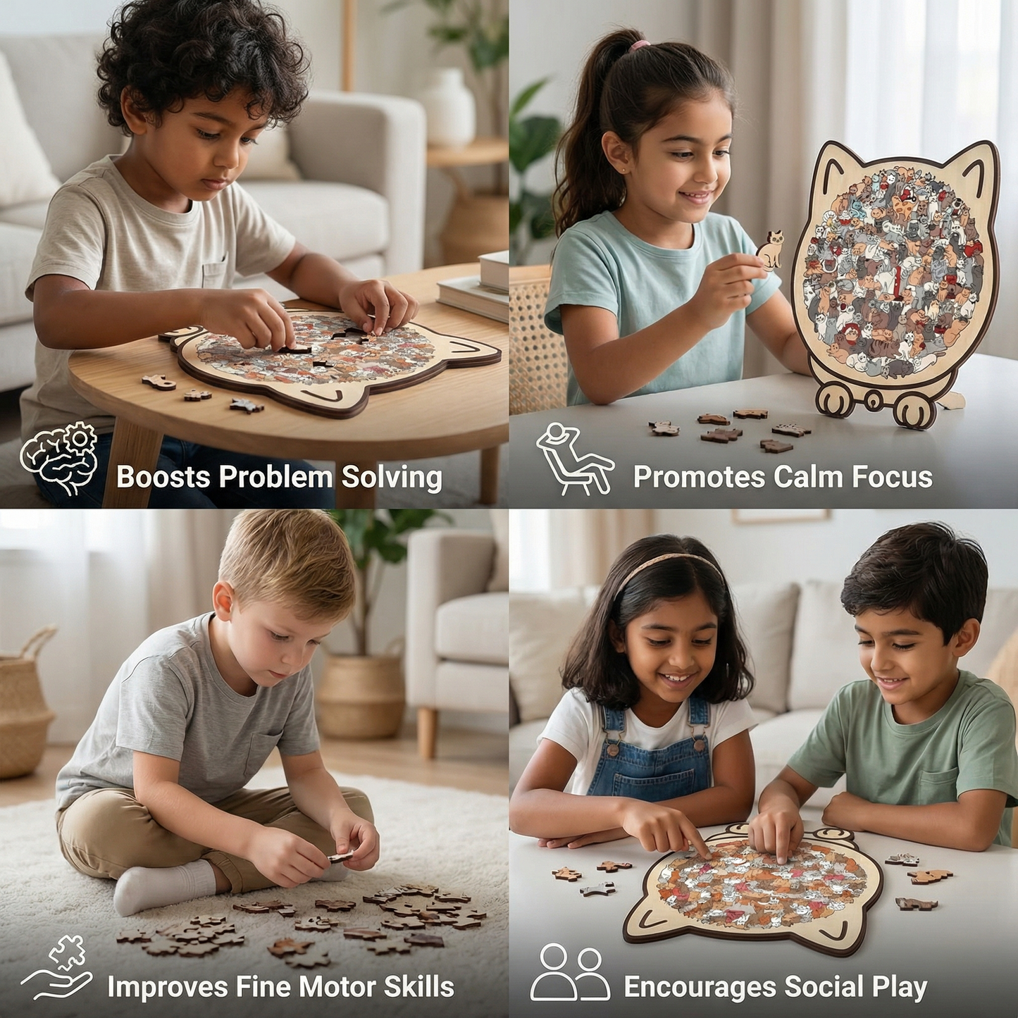 Wooden Cat Puzzle