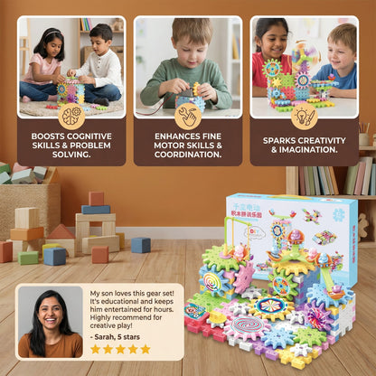 Rotating Montessori Gear Building Block Toy