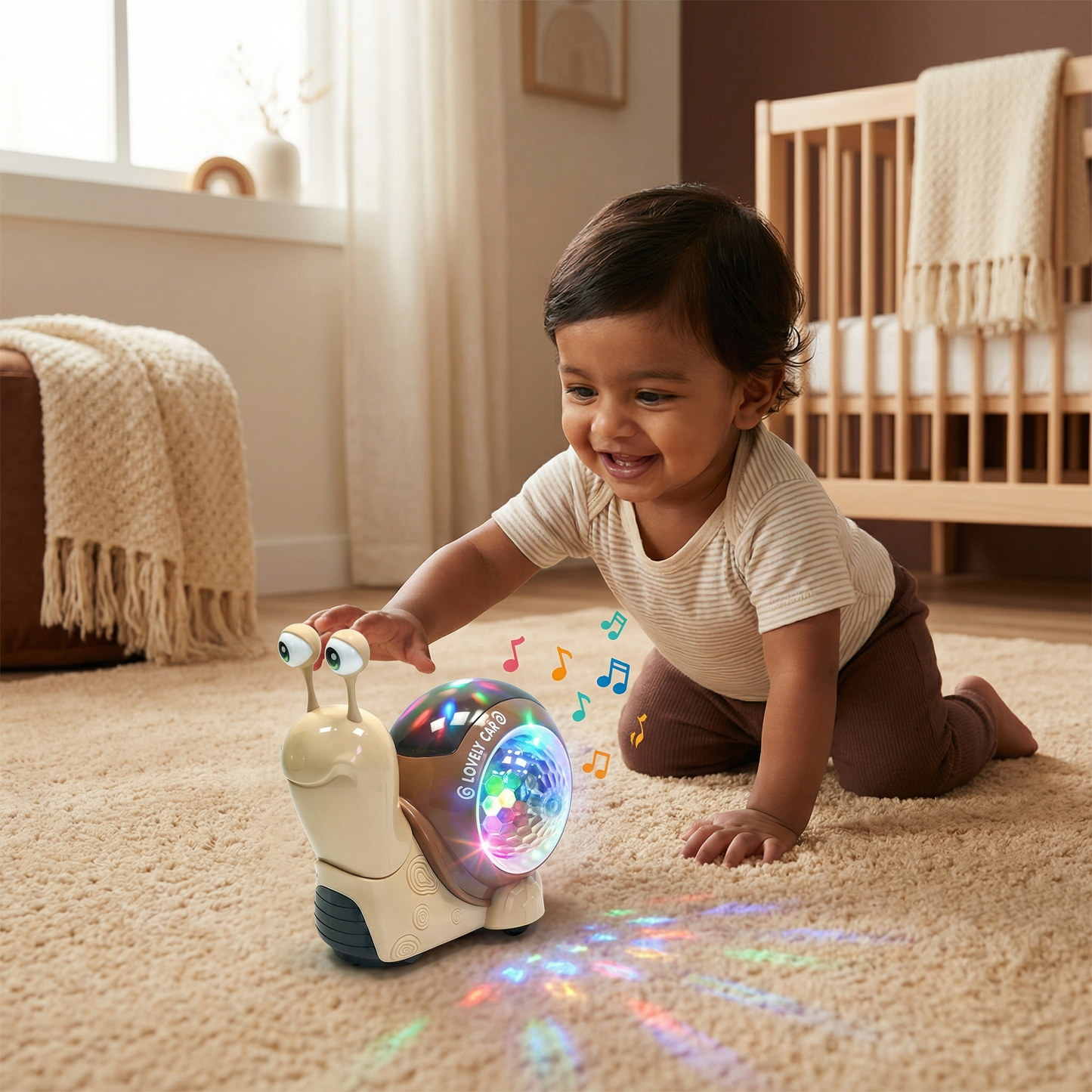 Glowing and Music-Playing Snail Crawling Toy