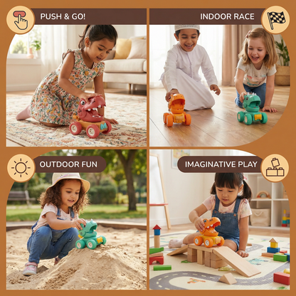 Push & Drive Dino Monster Trucks