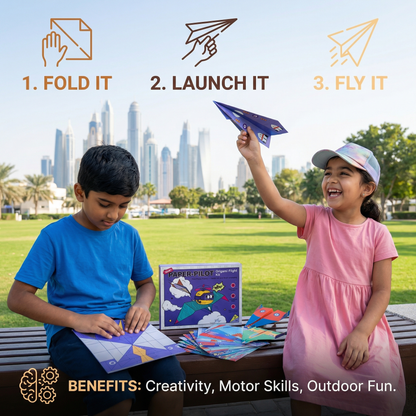Origami Paper Airplane Building Set with Instructions