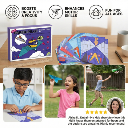 Origami Paper Airplane Building Set with Instructions