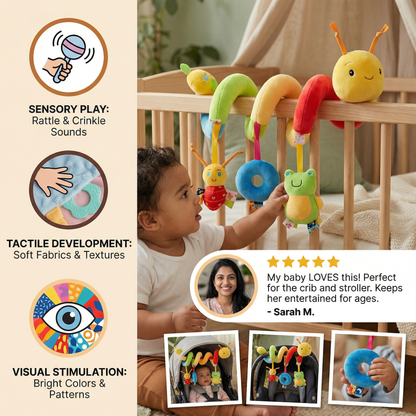 3-in-1 Caterpillar Rattle Toy for Home and On the Go